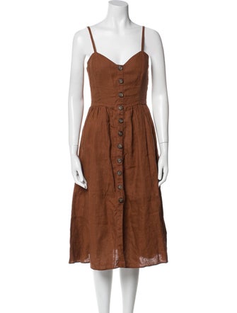 Reformation Linen Midi Length Dress