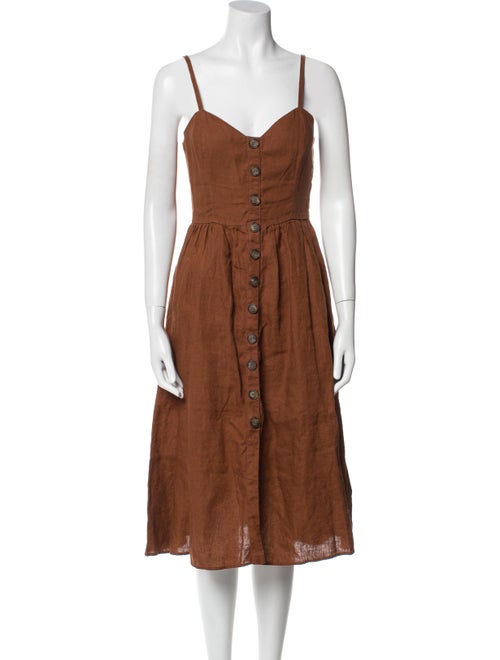 Reformation Linen Midi Length Dress