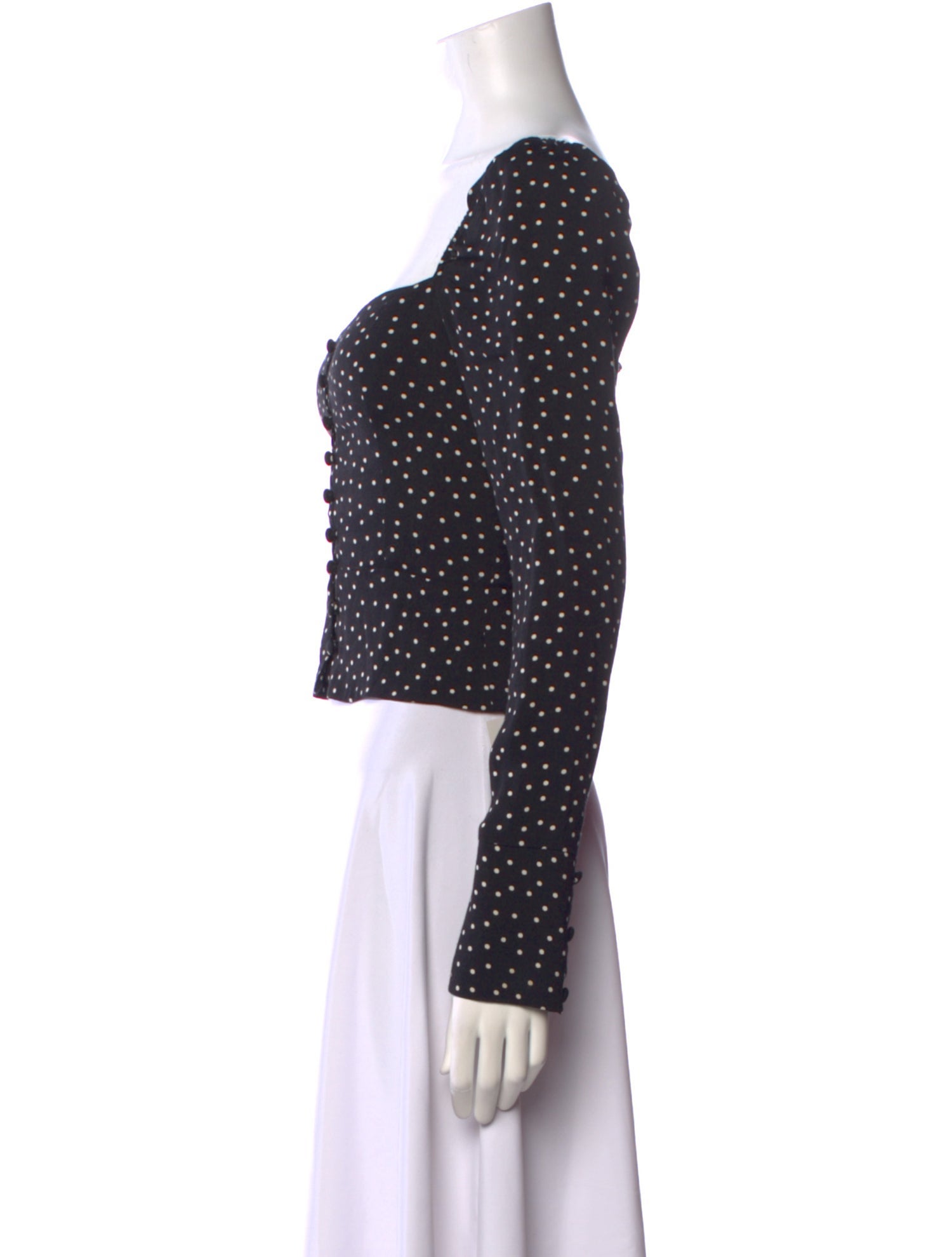 Reformation Polka Dot Print Square Neckline Crop Top