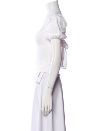 Reformation Linen Square Neckline Crop Top