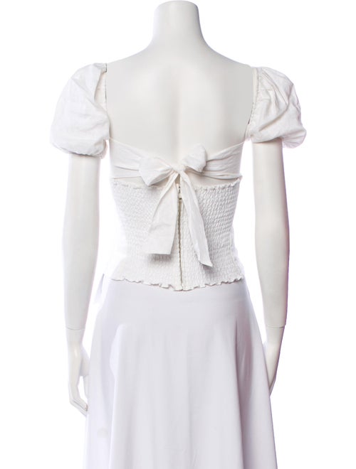 Reformation Linen Square Neckline Crop Top