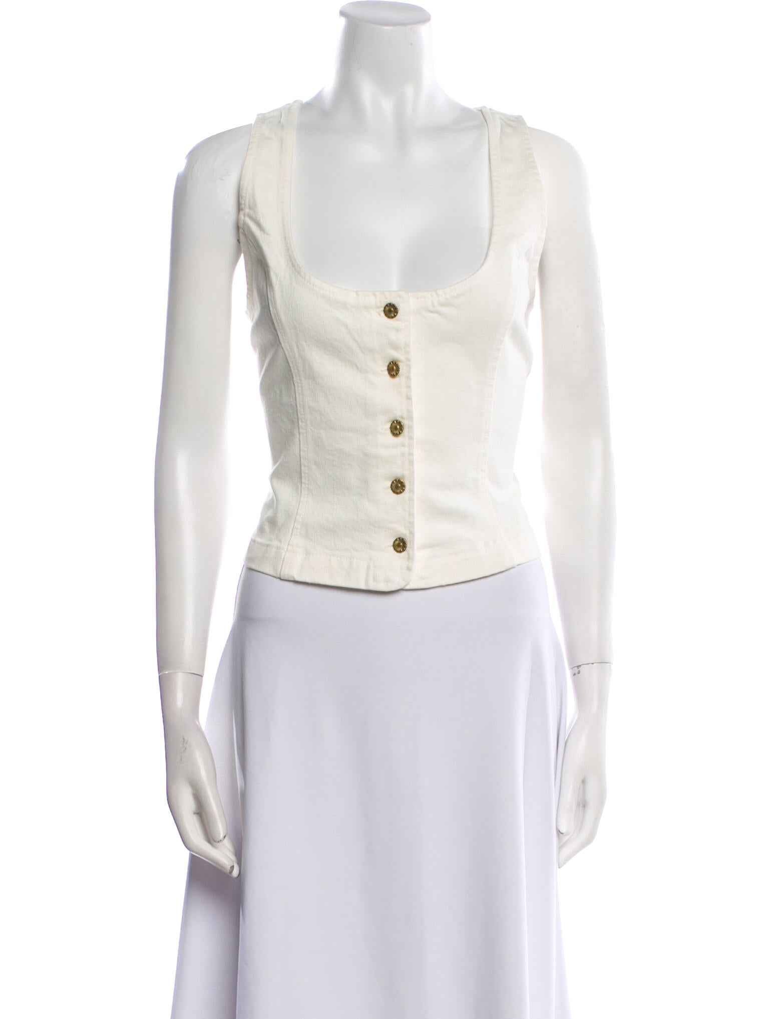 Reformation Square Neckline Sleeveless Crop Top