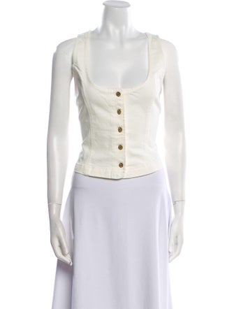 Reformation Square Neckline Sleeveless Crop Top