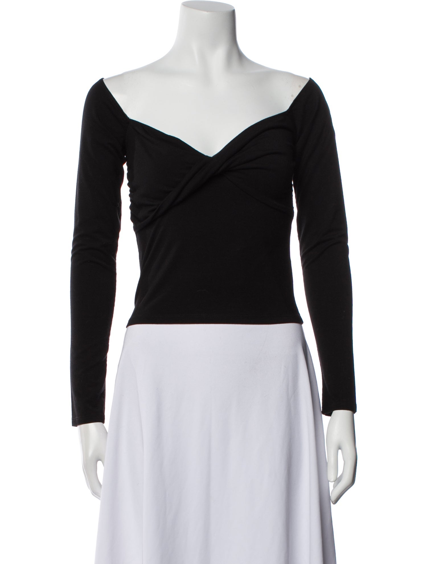 Reformation Off-The-Shoulder Long Sleeve Crop Top