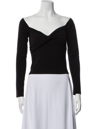 Reformation Off-The-Shoulder Long Sleeve Crop Top