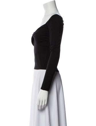 Reformation Off-The-Shoulder Long Sleeve Crop Top