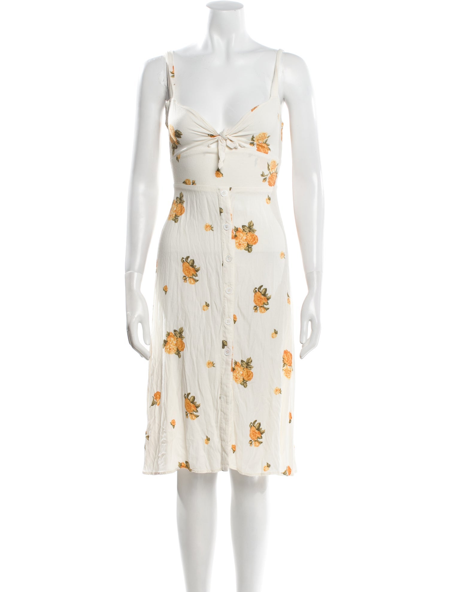 Reformation Floral Print Knee-Length Dress