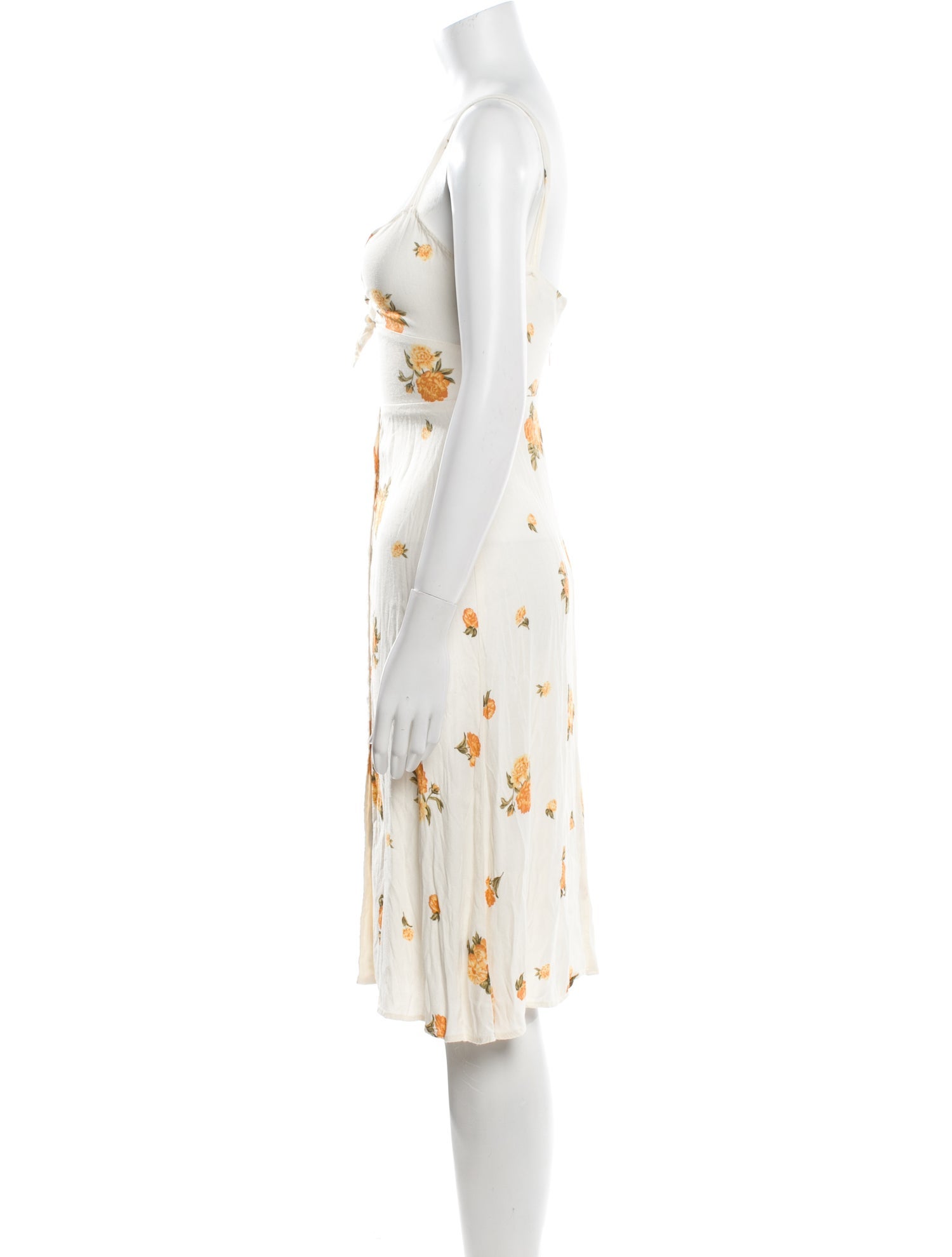 Reformation Floral Print Knee-Length Dress