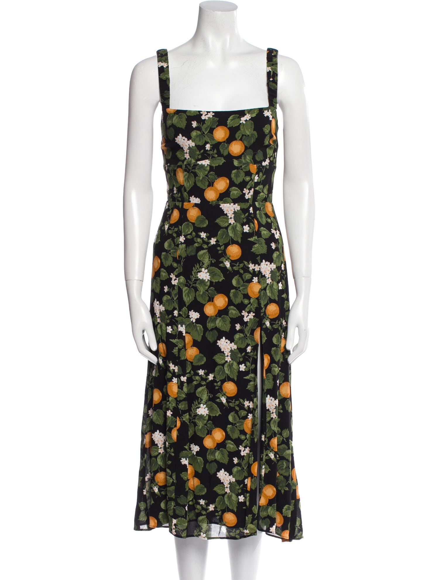 Reformation Floral Print Midi Length Dress