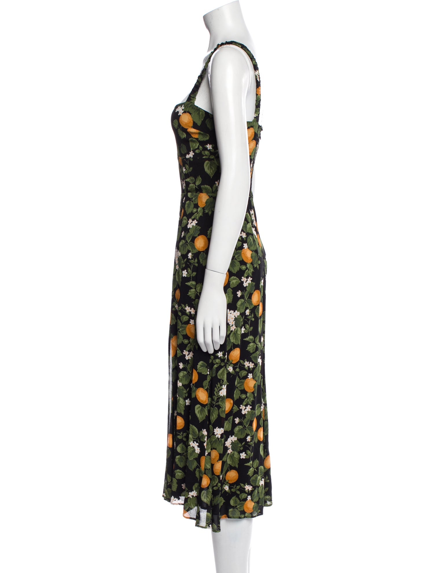 Reformation Floral Print Midi Length Dress