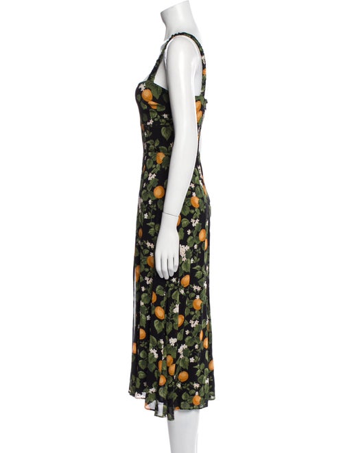 Reformation Floral Print Midi Length Dress
