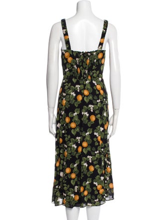 Reformation Floral Print Midi Length Dress