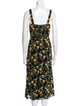 Reformation Floral Print Midi Length Dress
