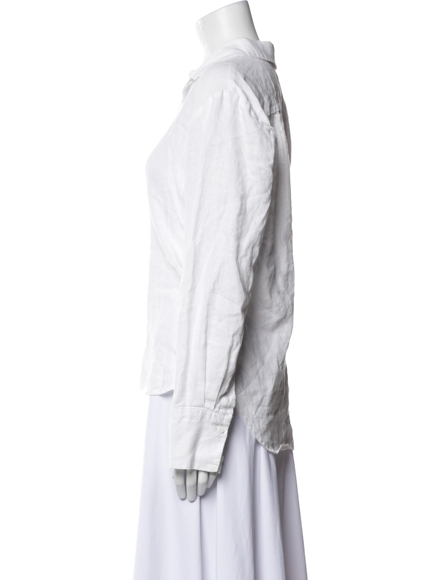 Reformation Linen Long Sleeve Button-Up Top