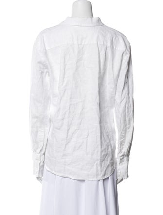 Reformation Linen Long Sleeve Button-Up Top