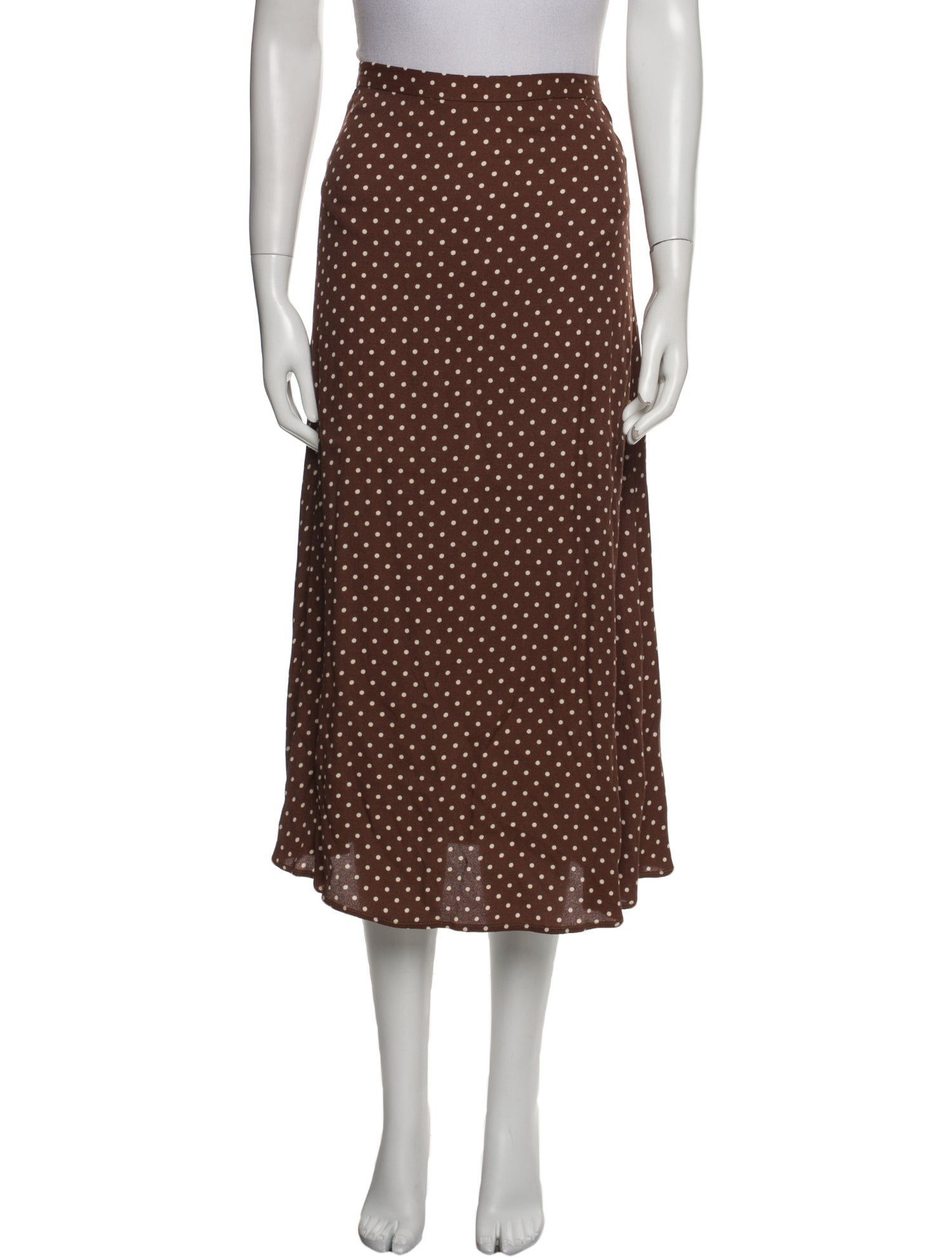 Reformation Polka Dot Print Midi Length Skirt
