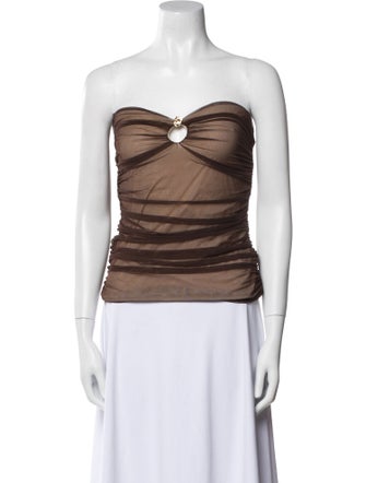 Reformation Mesh Strapless Crop Top