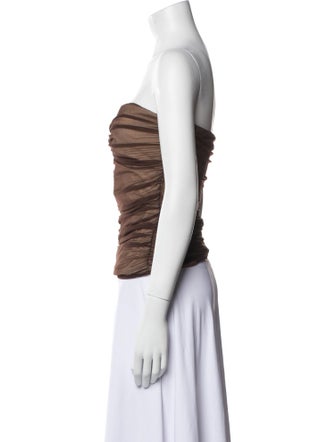 Reformation Mesh Strapless Crop Top