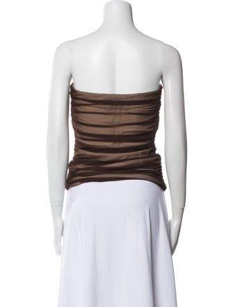 Reformation Mesh Strapless Crop Top