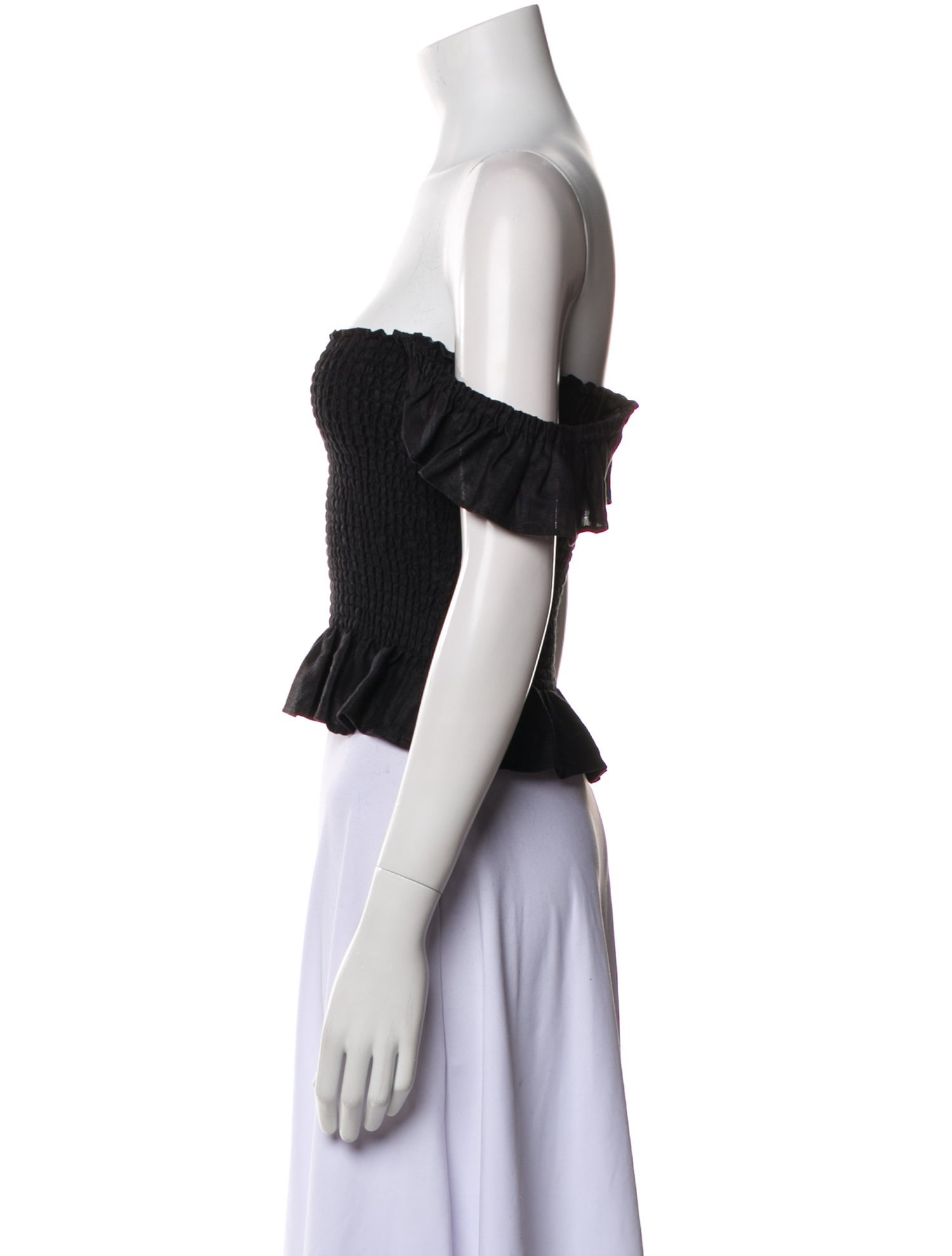 Reformation Linen Off-The-Shoulder Crop Top