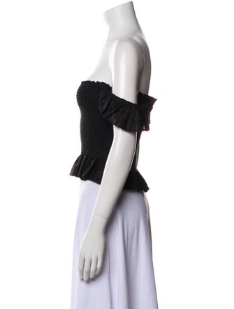 Reformation Linen Off-The-Shoulder Crop Top