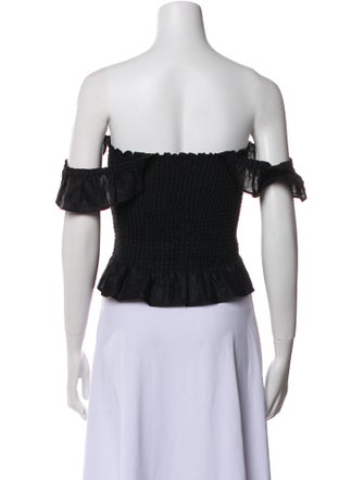 Reformation Linen Off-The-Shoulder Crop Top