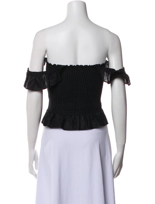 Reformation Linen Off-The-Shoulder Crop Top