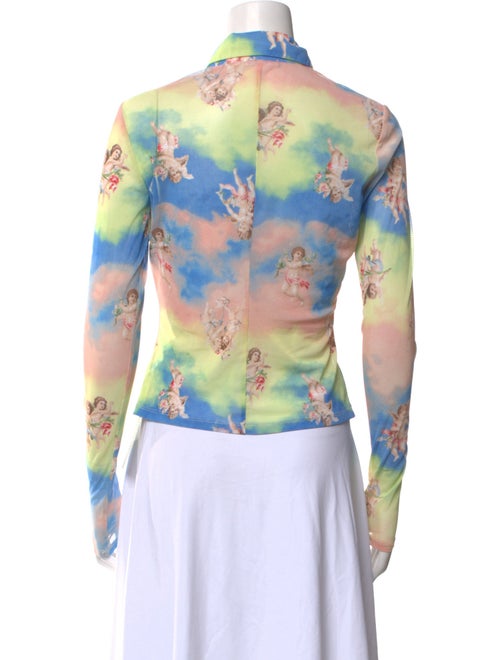 Reformation Printed Long Sleeve Button-Up Top