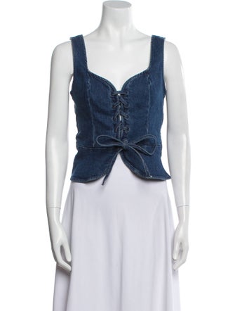 Reformation V-Neck Sleeveless Crop Top