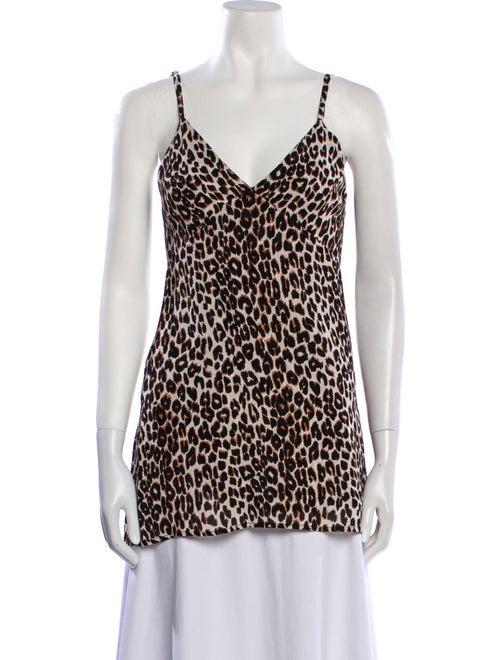 Reformation Animal Print V-Neck Top