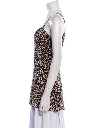 Reformation Animal Print V-Neck Top