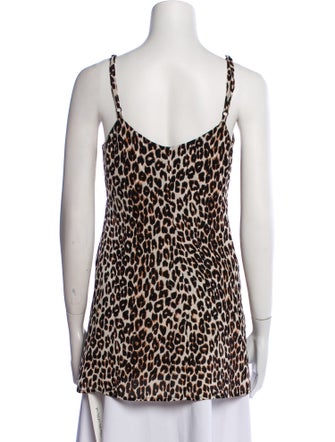 Reformation Animal Print V-Neck Top