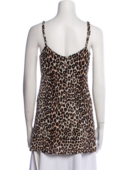 Reformation Animal Print V-Neck Top