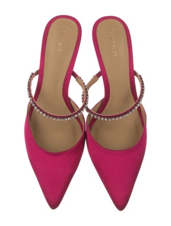 Reformation Satin Crystal Embellishments Mules