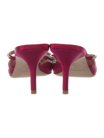 Reformation Satin Crystal Embellishments Mules