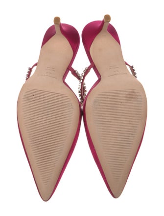 Reformation Satin Crystal Embellishments Mules