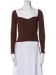 Reformation Square Neckline Long Sleeve Crop Top
