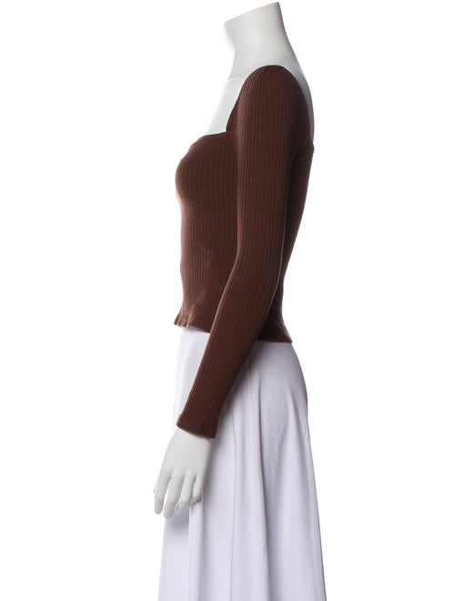 Reformation Square Neckline Long Sleeve Crop Top