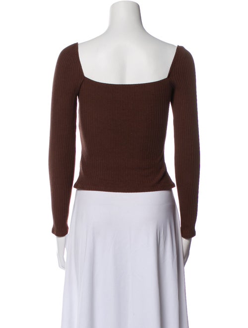 Reformation Square Neckline Long Sleeve Crop Top