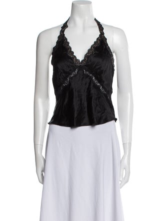 Reformation Silk V-Neck Crop Top