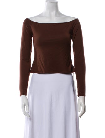 Reformation Off-The-Shoulder Long Sleeve Crop Top