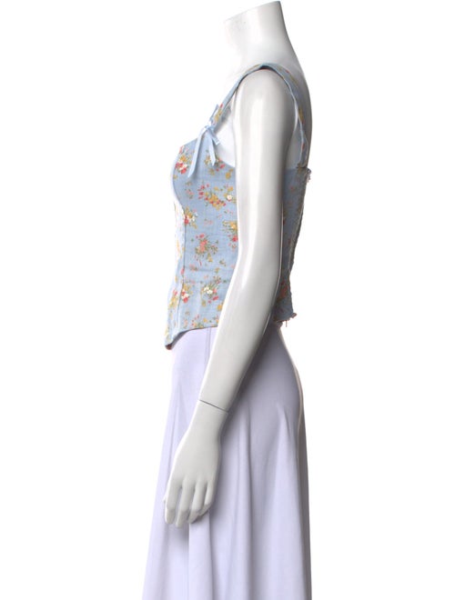 Reformation Linen Floral Print Crop Top