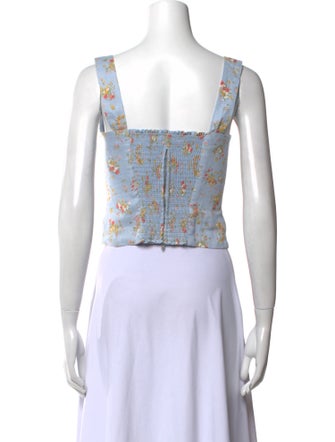 Reformation Linen Floral Print Crop Top