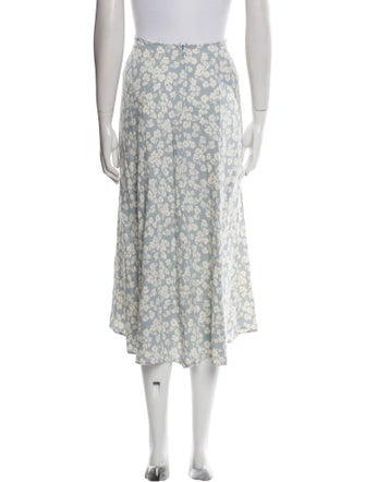 Reformation Floral Print Midi Length Skirt