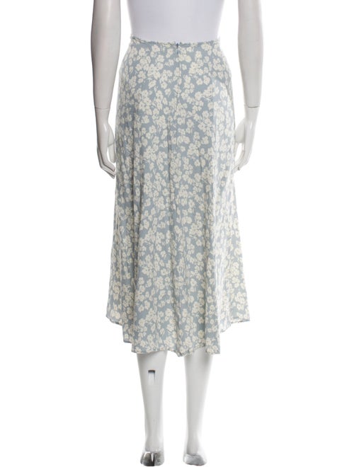Reformation Floral Print Midi Length Skirt
