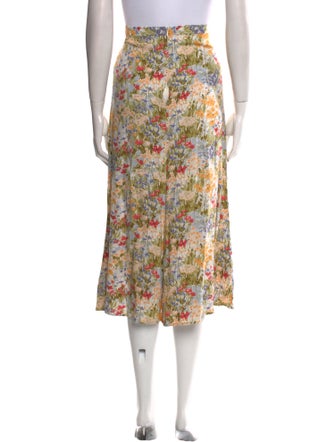 Reformation Floral Print Midi Length Skirt