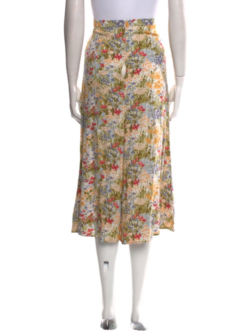 Reformation Floral Print Midi Length Skirt