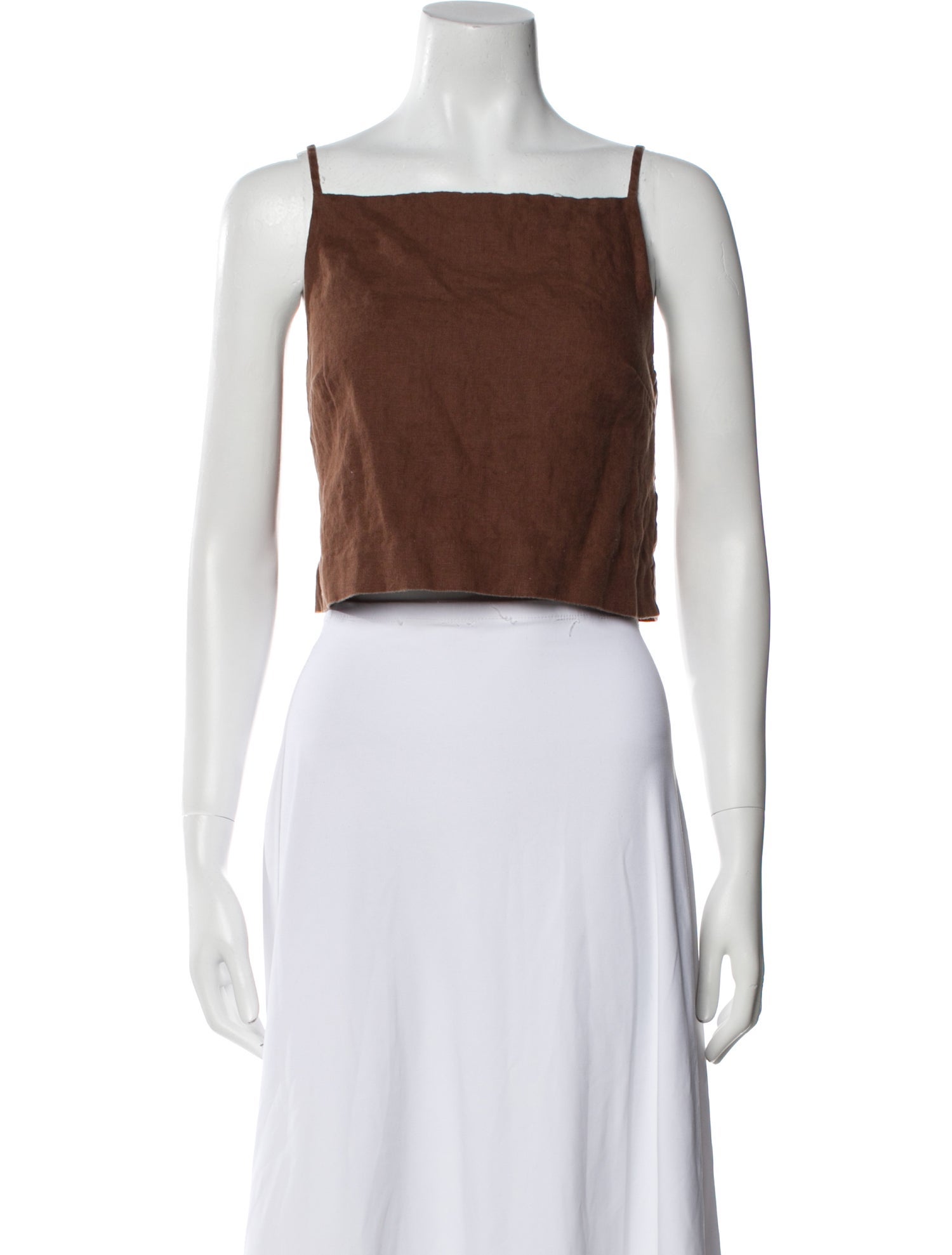 Reformation Linen Square Neckline Crop Top