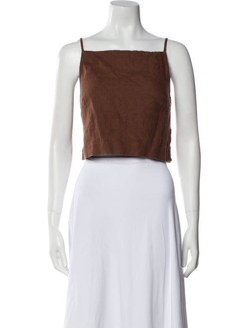 Reformation Linen Square Neckline Crop Top