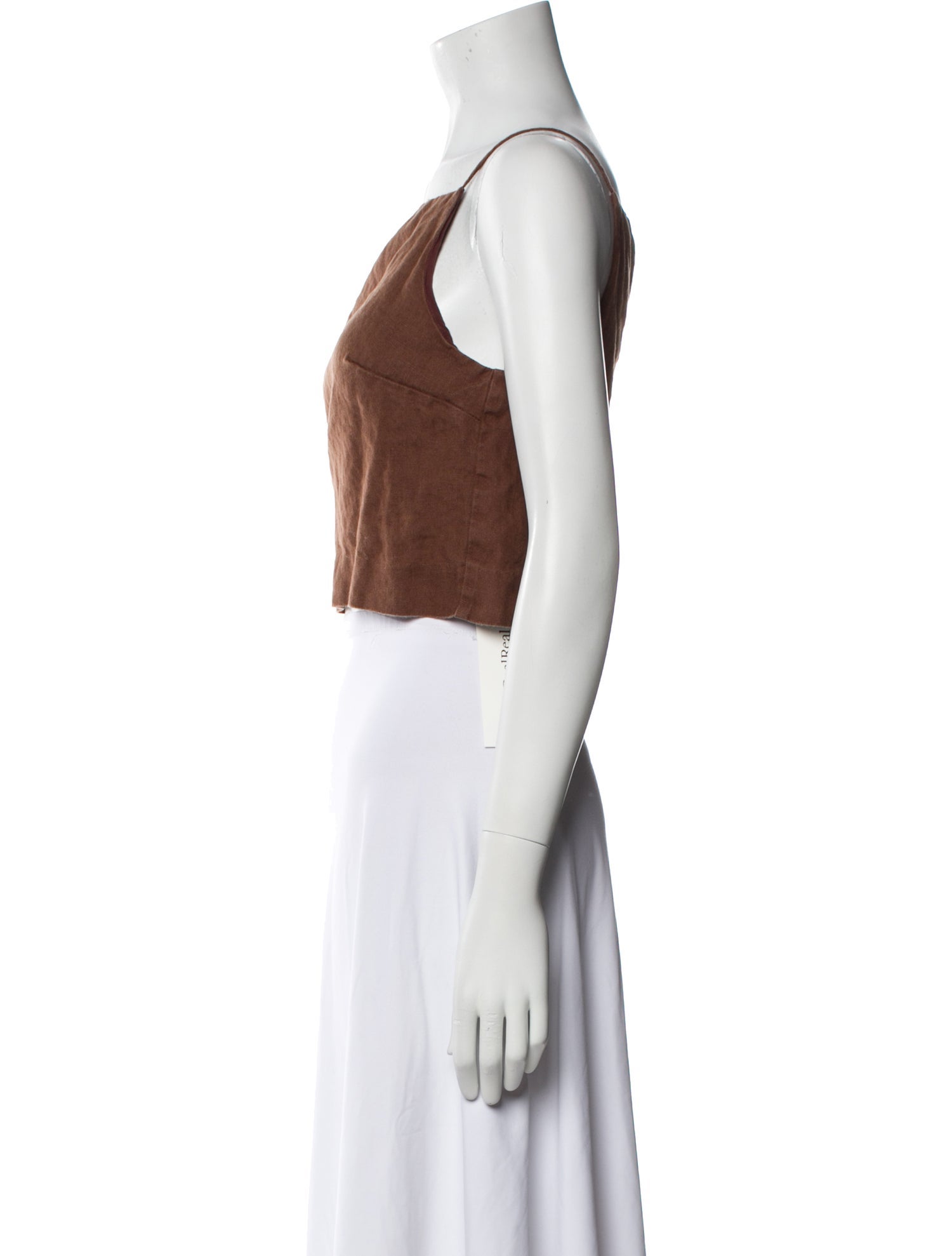 Reformation Linen Square Neckline Crop Top